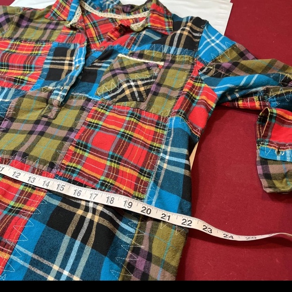 SOFT SURROUNDINGS Highland PATCHWORK PLAID women FLANNEL NIGHT shirt Large 29784 - Picture 12 of 16